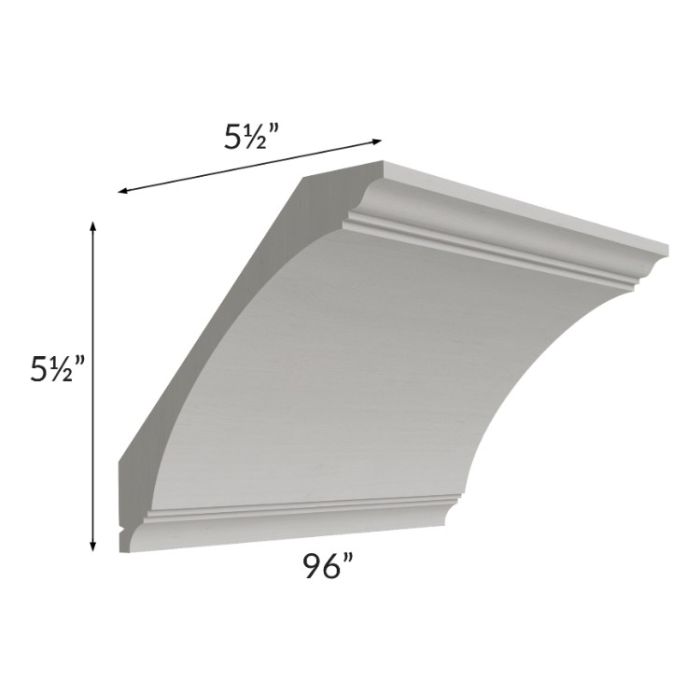 Midtown Light Grey Shaker Extra Large Cove Crown Molding
