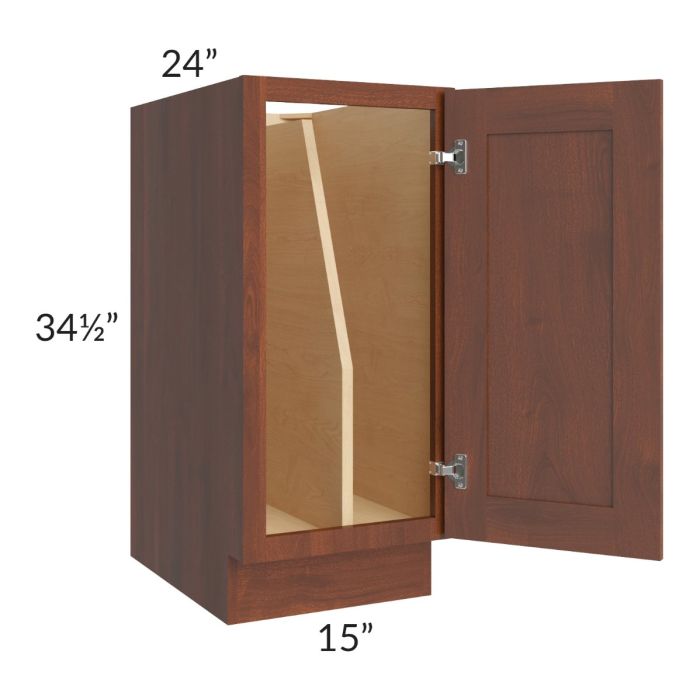 Cambridge Saddle Glaze 15" Full Height Door Tray Divider Base Cabinet