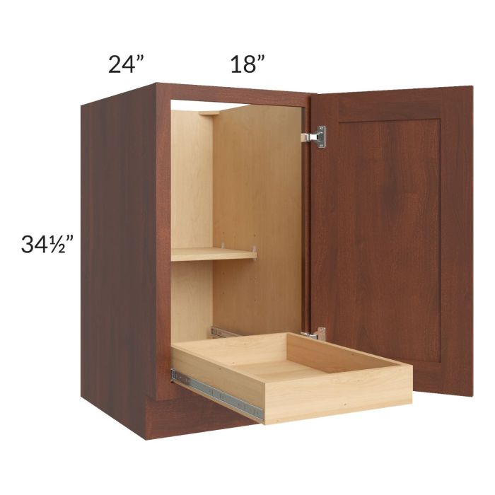 Cambridge Saddle Glaze 18" Full Height Door Base Cabinet with 1 Rollout Tray