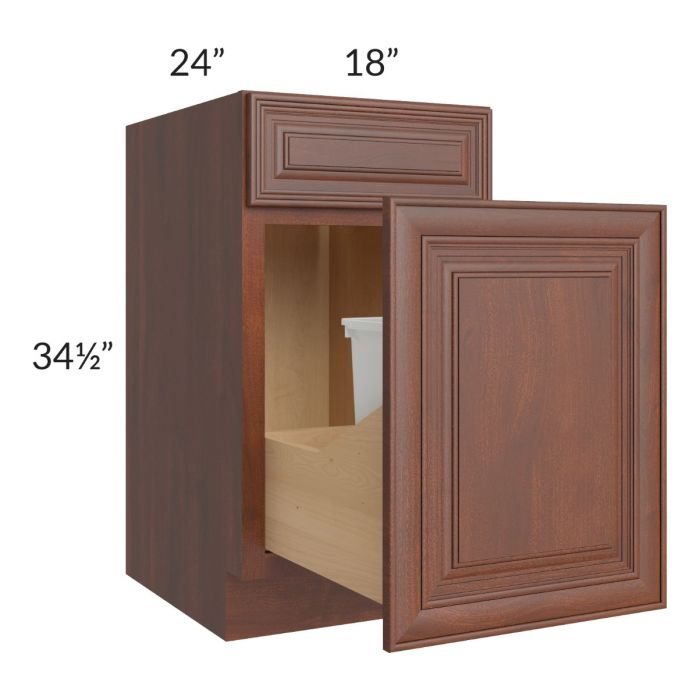 Cambridge Saddle Glaze 18" Base Cabinet with Double Trashcan Pullout