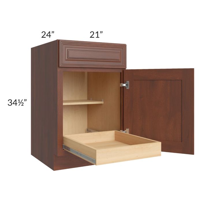 Cambridge Saddle Glaze 21" Base Cabinet with 1 Rollout Tray
