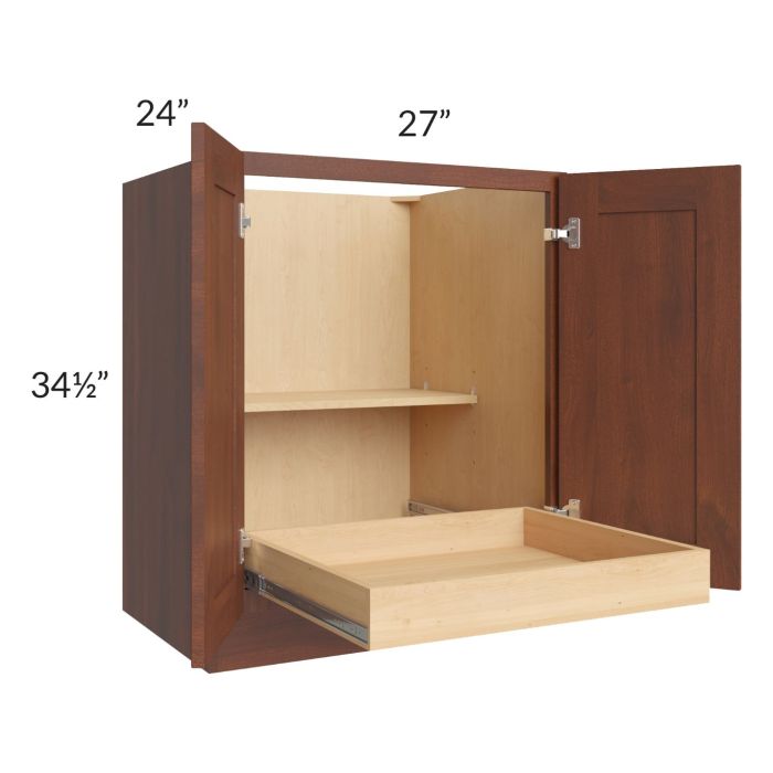 Cambridge Saddle Glaze 27" Full Height Base Cabinet with 1 Rollout Tray