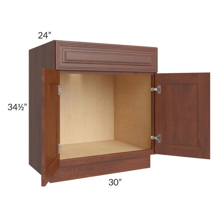 Cambridge Saddle Glaze 30" Sink Base Cabinet (1 drawer front)