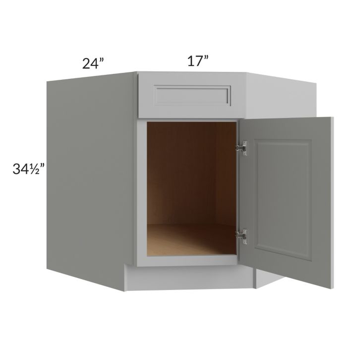 Charlotte Grey 36" Diagonal Corner Sink Base Cabinet