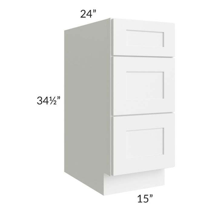 Alpine White Shaker 15" Drawer Base Cabinet