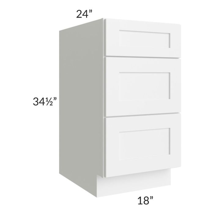 Alpine White Shaker 18" Drawer Base Cabinet 