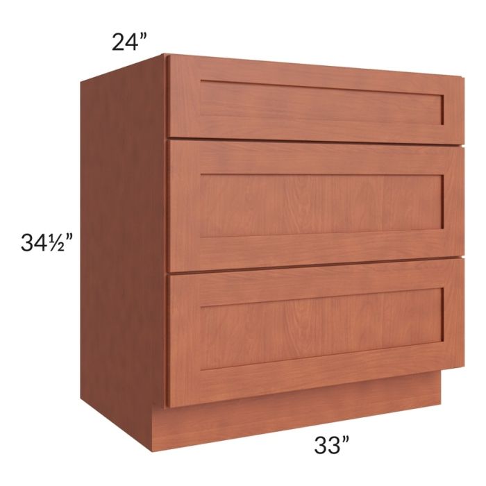 Midtown Walnut Shaker 33" Drawer Base Cabinet