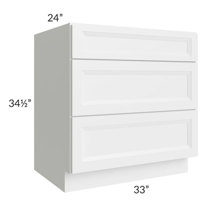 Salem White 33" Drawer Base Cabinet
