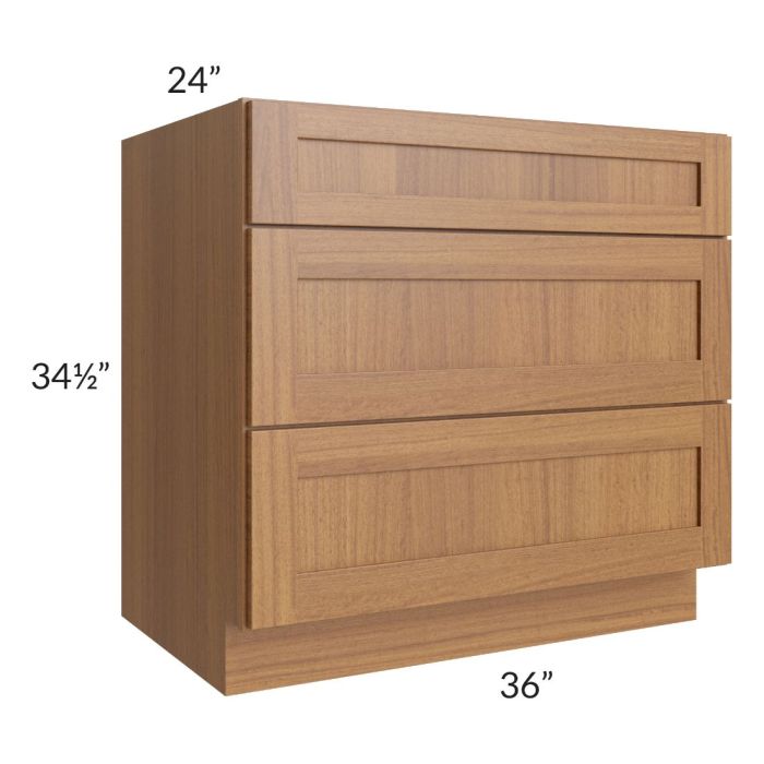 Artisan Walnut Shaker 36" Drawer Base Cabinet
