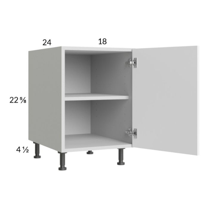 Euro Gloss White 18" Full Height Door Desk Base Cabinet