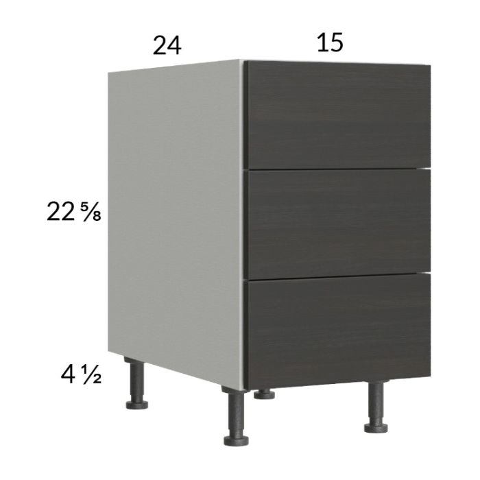 Euro Cafe 15" 3-Drawer Desk Base Cabinet