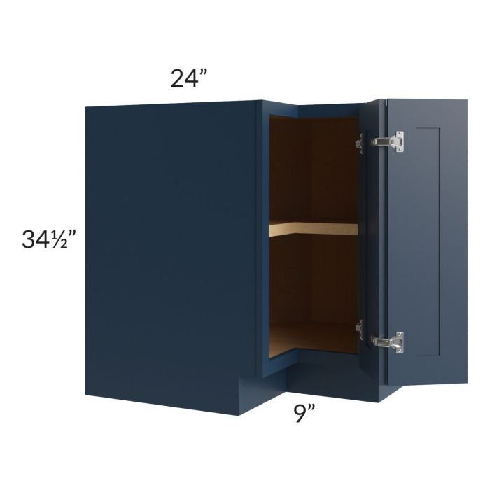 Midtown Blue Shaker 33" Easy Reach Corner Cabinet