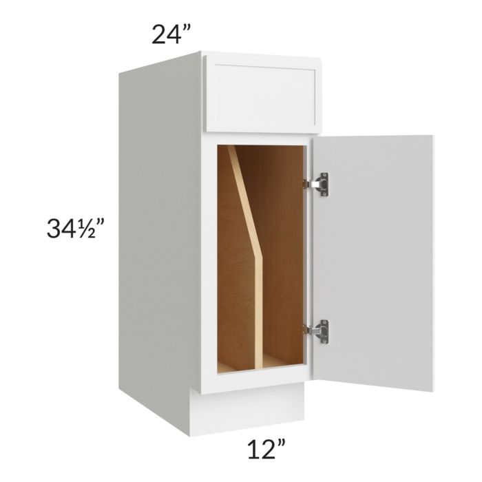 Metro White 12" Tray Divider Base Cabinet