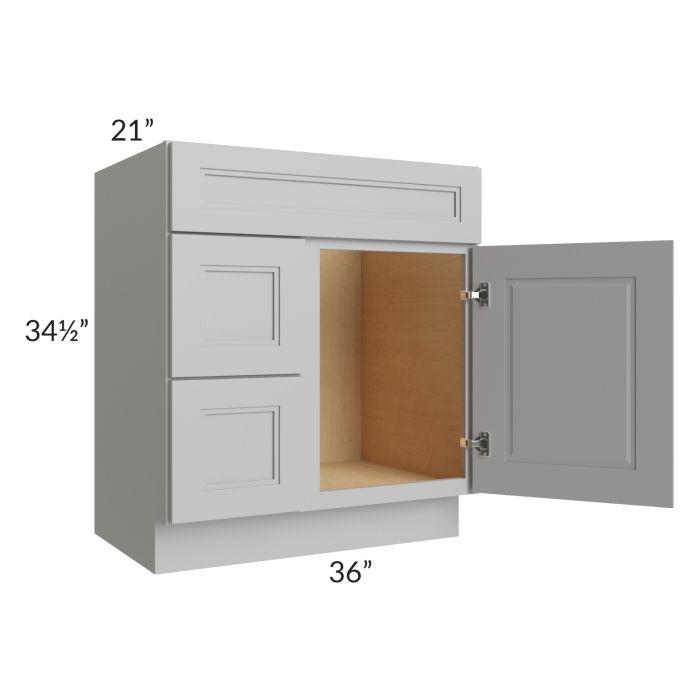 Charlotte Grey 30x21 Vanity Sink Base Cabinet (Door on Right)