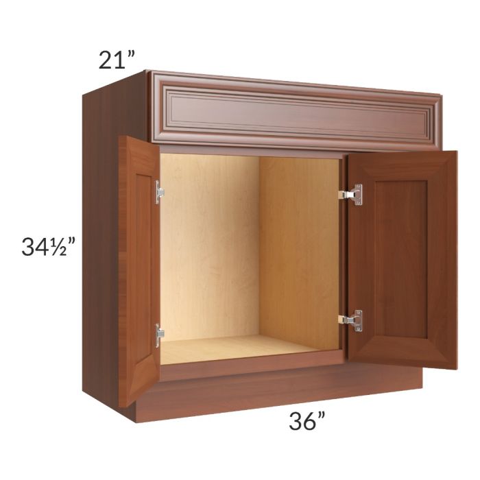 Phoenix Caramel Glaze 36x21 Vanity Sink Base Cabinet (Doors on Left)