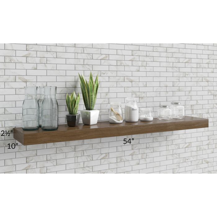 Vienna 54" Floating Walnut Shelf