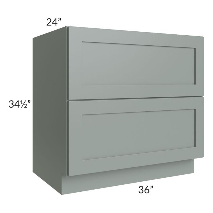 Woodland Green Shaker 24" 2-Drawer Base Cabinet