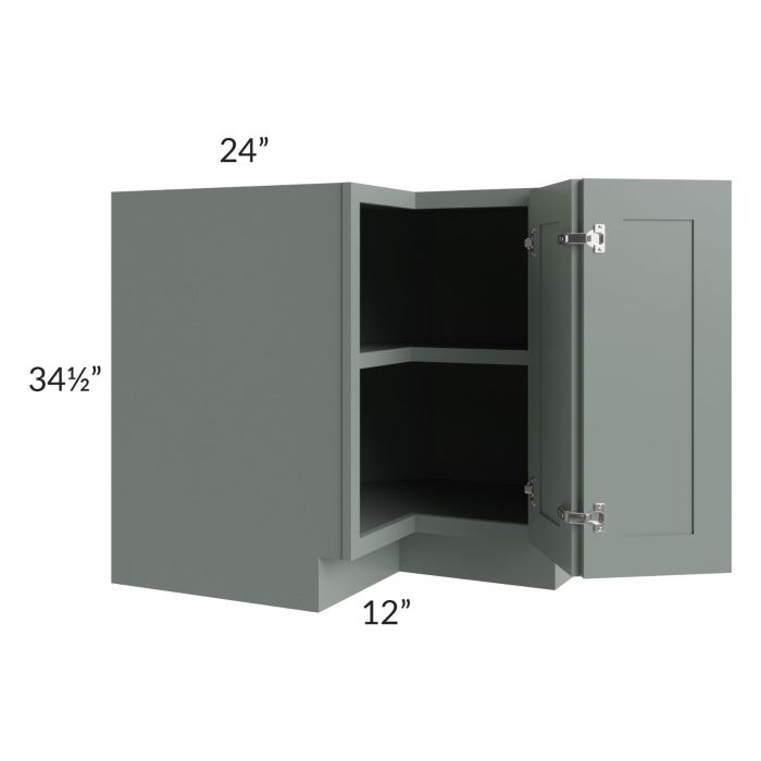 Woodland Green Shaker 24" 2-Drawer Base Cabinet