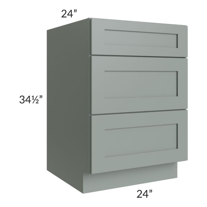 Woodland Green Shaker 24" 2-Drawer Base Cabinet