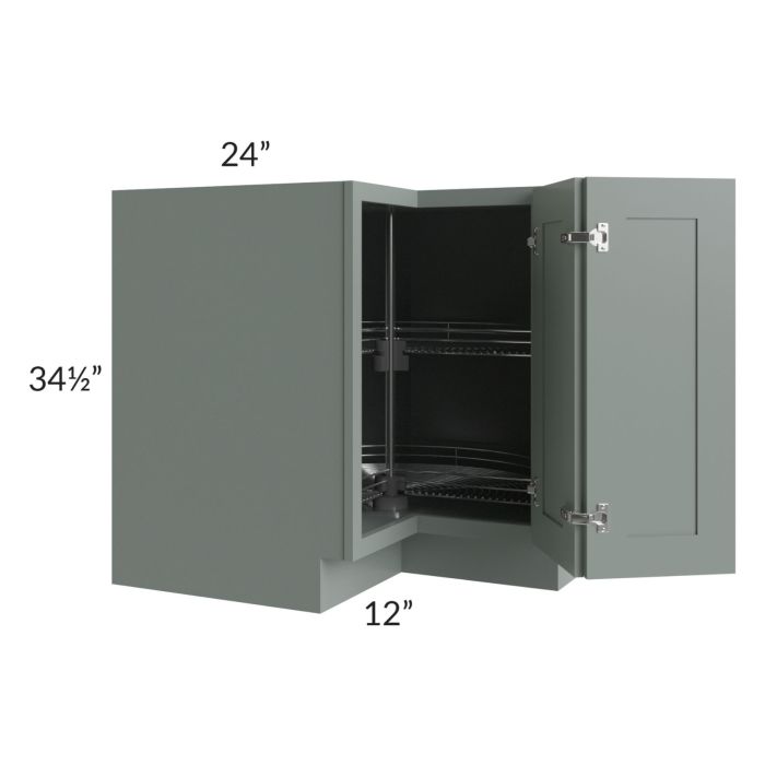 Woodland Green Shaker 24" 2-Drawer Base Cabinet