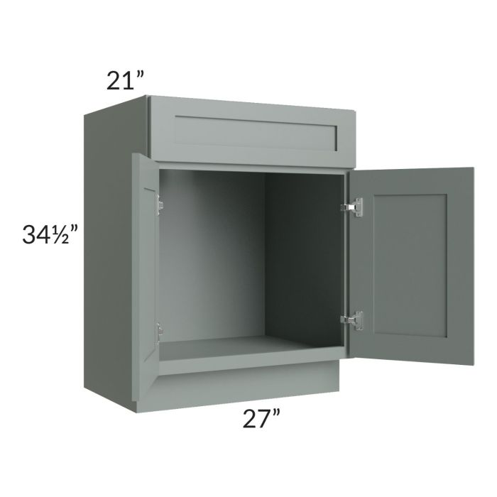 Woodland Green Shaker 24" 2-Drawer Base Cabinet