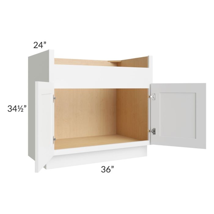 Alpine White Shaker 36" Farm Sink Base Cabinet