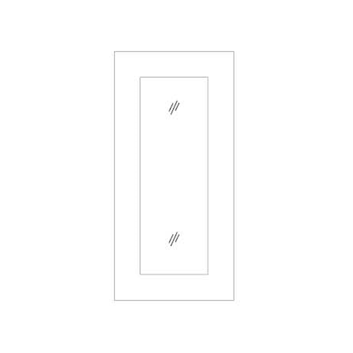 Midtown Blue Shaker Clear Glass Door for a 24x30 Diagonal Corner Wall Cabinet (Cabinet Sold Separately)