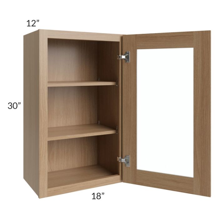 Township Rift Oak 18x30 Wall Glass Door Cabinet