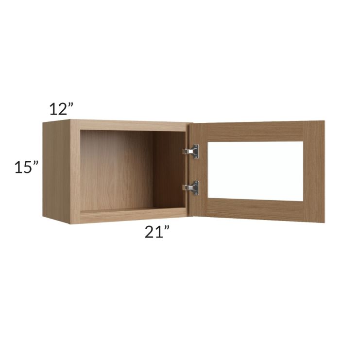 Township Rift Oak 21x15 Wall Glass Door Cabinet