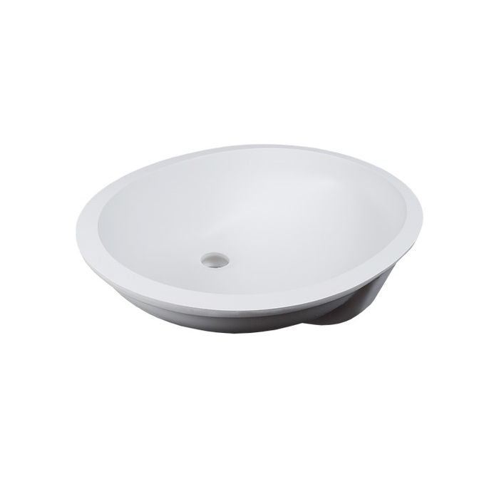 Solid Surface Oval Undermount Bathroom Sink - Fits 21" Minimum Cabinet Size
