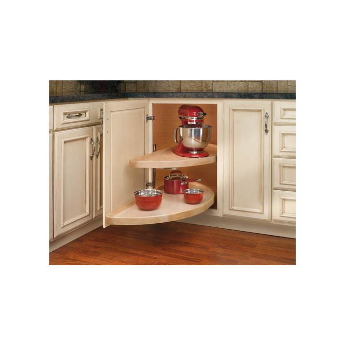 Lazy Susan Half-Moon Wood 2 Shelf Blind - The RTA Store