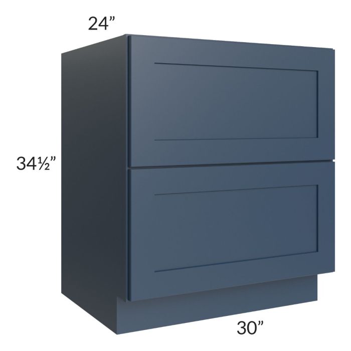 Madison Navy Shaker 30" 2-Drawer Base Cabinet