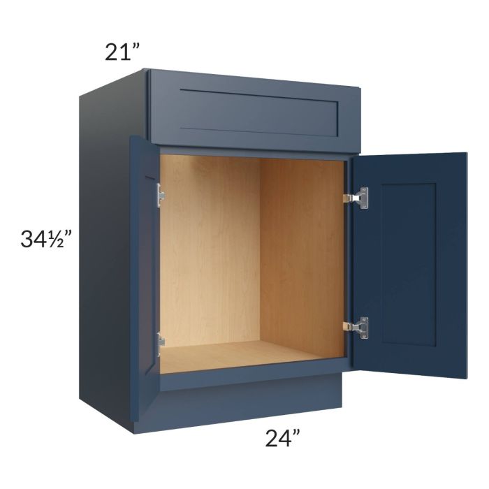 Madison Navy Shaker 24" Sink Vanity Base Cabinet