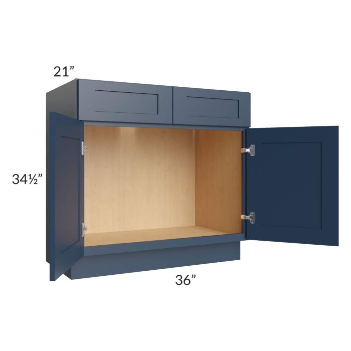 Madison Navy Shaker 36" Sink Vanity Base Cabinet