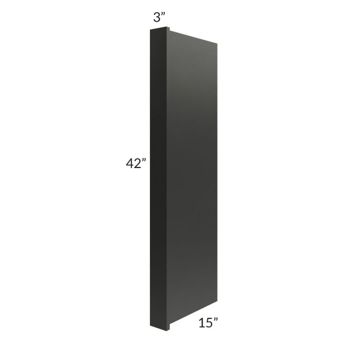 Onyx Black Shaker 15x42 Wall End Panel