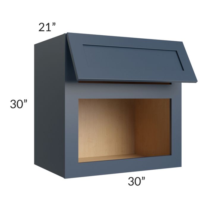 Midtown Blue Shaker 30x30x21 Microwave Wall Cabinet