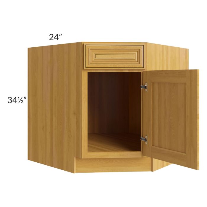 Glazed Praline 36" Diagonal Corner Sink Base Cabinet