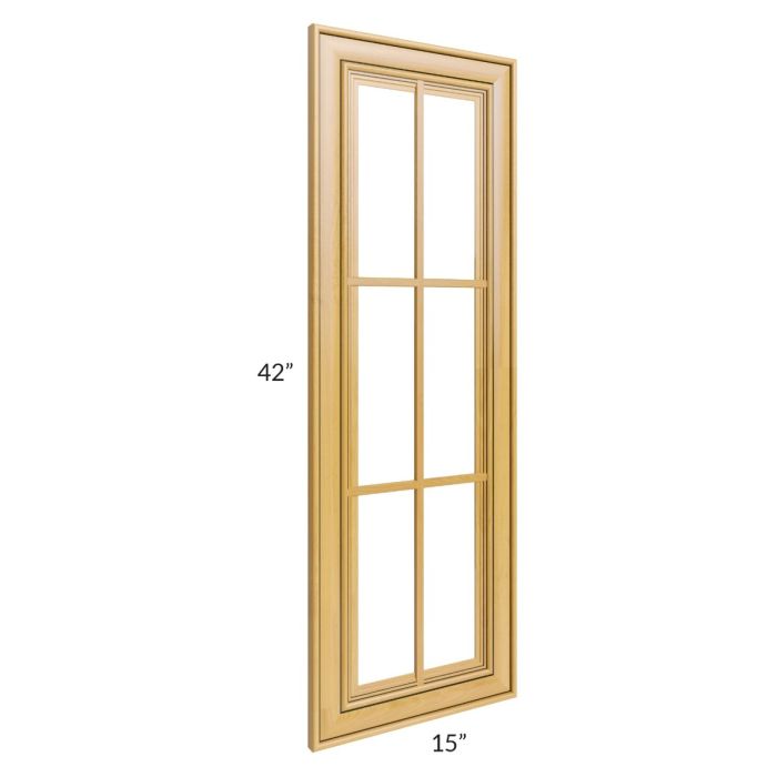 Glazed Praline 15x42 Mullion Glass Door