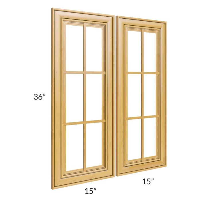 Glazed Praline 30x36 Mullion Glass Door