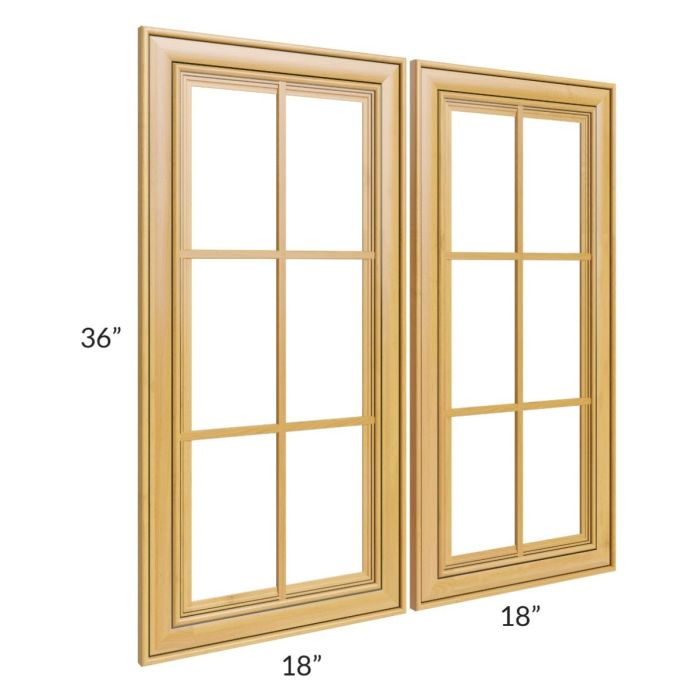 Glazed Praline 36x36 Mullion Glass Door