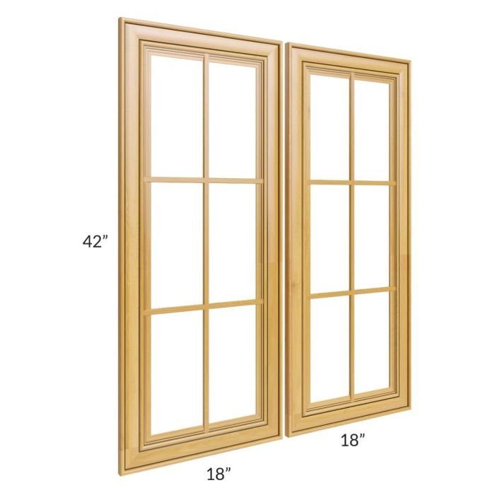 Glazed Praline 36x42 Mullion Glass Door