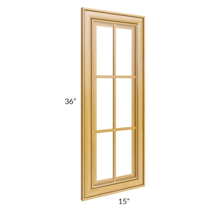 Glazed Praline 24x36 Corner Mullion Glass Door