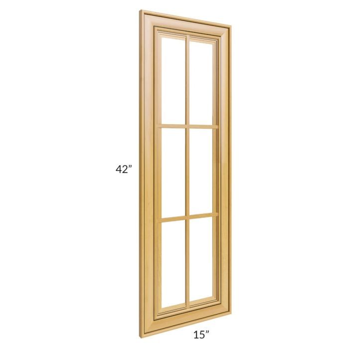 Glazed Praline 24x42 Corner Mullion Glass Door