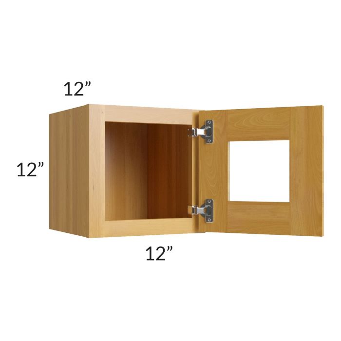 Glazed Praline 12x12 Decorative Wall Cabinet with Beveled Glass