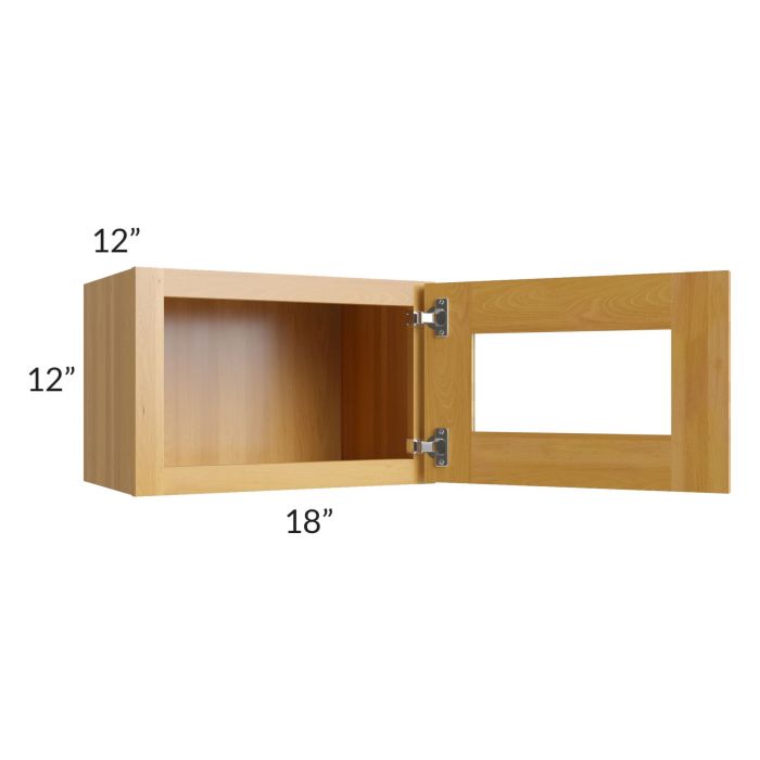 Glazed Praline 18x12 Decorative Wall Cabinet with Beveled Glass