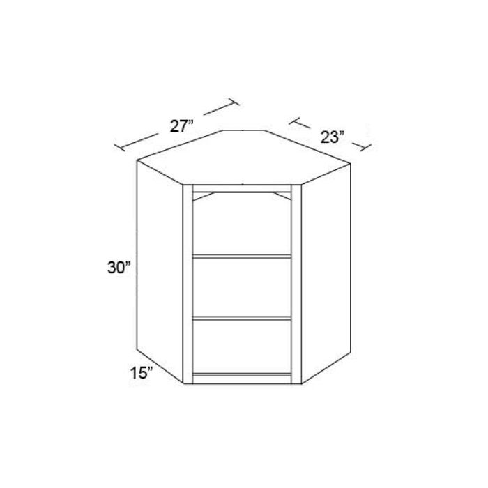 27x30 Corner Wall Cabinet (No Door) To Be Used With A Glass Door