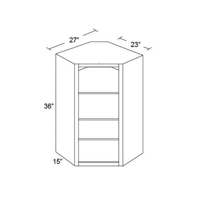 27x36 Corner Wall Cabinet (No Door) To Be Used With A Glass Door