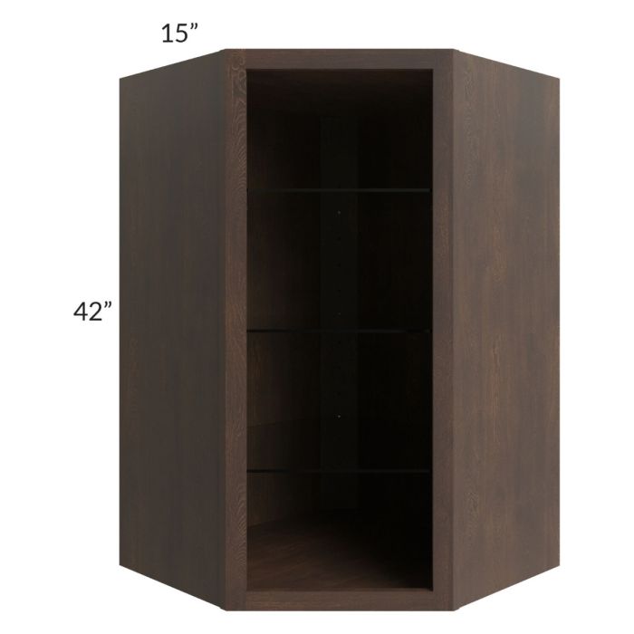 27x42 Corner Wall Cabinet (No Door) To Be Used With A Glass Door