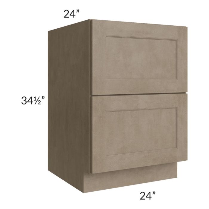 Cobblestone Grey 24" 2-Drawer Base Cabinet