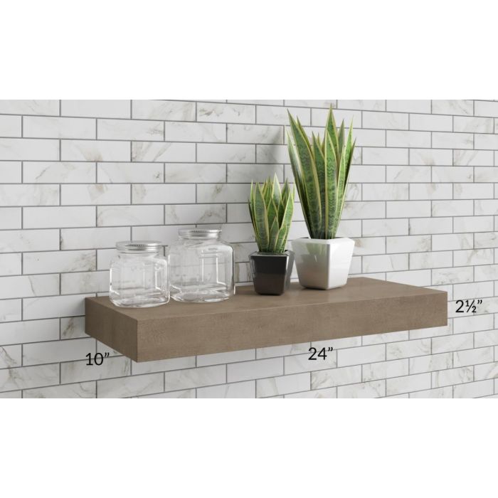 Cobblestone Grey 24" Floating Shelf